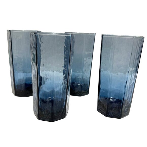 Libby | Dining | Libby Drinking Glasses Tumblers Set Of 4 Cobalt Blue ...